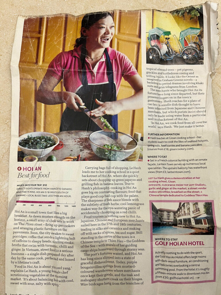 Featured in Lonely Planet magazine in 2012